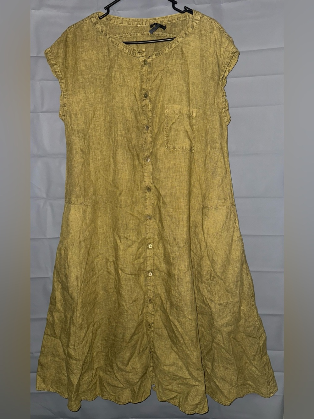 Oska Linen Button Down Dress With Pockets Size 1